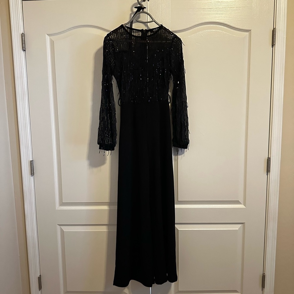 Akira Black Sequin Wide Leg Jumpsuit